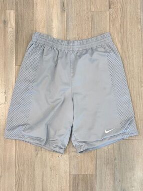 Nike Light Gray Men's Athletic Shorts with Mesh Panels